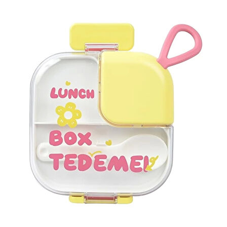 Paslanmaz Çelik Sızdırmaz Kaşıklı Saklama Kabı Beslenme Kabı 600 ML. Pembe İthal Ürün