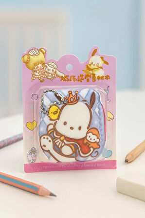 Sanrio Pochacco Not Defteri Zincirli Anahtarlık Hediyelik Defter Puf Kapak