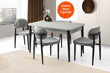 Ortadan Açılır Büyüyen Yemek Masası Açık Gri 70x120cm SADECE MASA FİYATIDIR