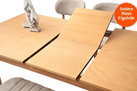 Ortadan Açılır Büyüyen Yemek Masası Beyaz-Siyah Ayaklı 80x130cm SADECE MASA FİYATIDIR