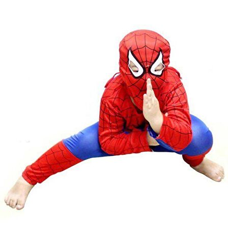 Spiderman Örümcek Adam Çocuk Kostümü L Beden 7-9 Yaş