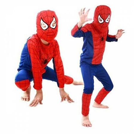 Spiderman Örümcek Adam Çocuk Kostümü L Beden 7-9 Yaş