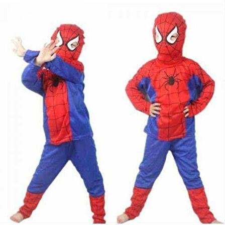 Spiderman Örümcek Adam Çocuk Kostümü L Beden 7-9 Yaş