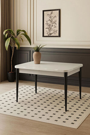 Kelebek Ortadan Açılır Büyüyen Yemek Masası Gri 80x130cm