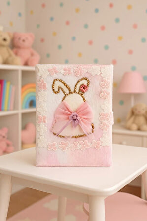 Çocuk Peluşlu Anı Defteri 80 Yaprak İthal Ürün Tavşan