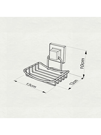 Tek Katlı Sabunluk Paslanmaz Siyah Yapışkanlı EasyFix