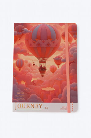 2 Adet Ajanda Çizgili Not Defteri-Uçlu Kalem Hediyeli Pembe Balon