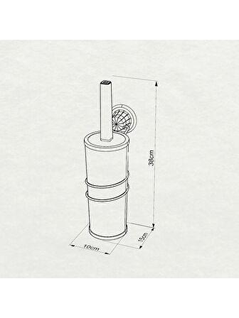 Vakumlu Duvara Monte Klozet Fırçası Beyaz