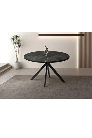 Ahşap Yuvarlak Açılır Büyüyen Yemek Masası Mermer Desen 70x120cm SADECE MASA FİYATIDIR