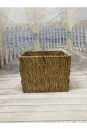 Dekoratif Dikdörtgen Sepet Düzenleyici Sele 39x32x29 cm