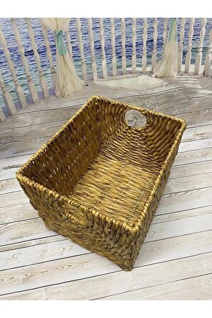 Dekoratif Dikdörtgen Sepet Düzenleyici Sele 39x32x29 cm