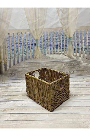 Dekoratif Dikdörtgen Sepet Düzenleyici Sele 39x32x29 cm