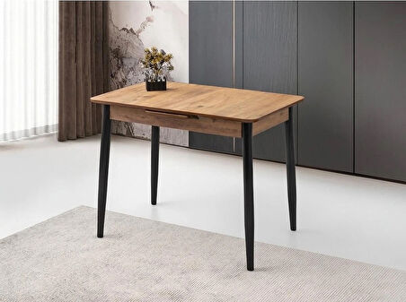 Ortadan Açılır Büyüyen Ahşap Yemek Masası Meşe 70x120cm SADECE MASA FİYATIDIR