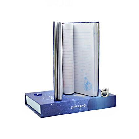 Kilitli Kutulu Ajanda Günlük Not Hatıra Defteri Notebook Mor