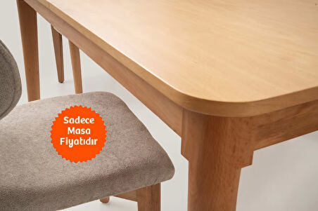 Ortadan Açılır Büyüyen Yemek Masası Beyaz-Naturel Ayaklı 90x140cm SADECE MASA FİYATIDIR