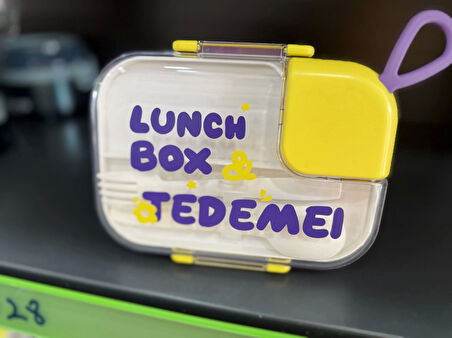 2 Bölmeli Paslanmaz Çelik Sızdırmaz Çatal ve Kaşıklı Saklama Kabı Beslenme Kabı 750 ML Mor İthal Ürün