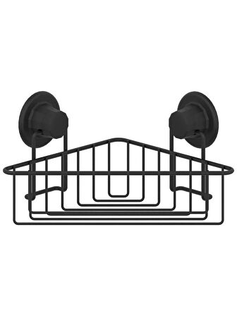 Vakumlu Banyo Duvar Rafı Şampuanlık Köşe Rafı Siyah S251