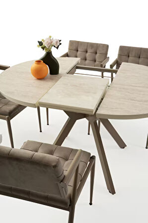 HLTN Ahşap Yuvarlak Açılır Büyüyen Yemek Masası Parlak Beyaz Çap 100cm SADECE MASA FİYATIDIR