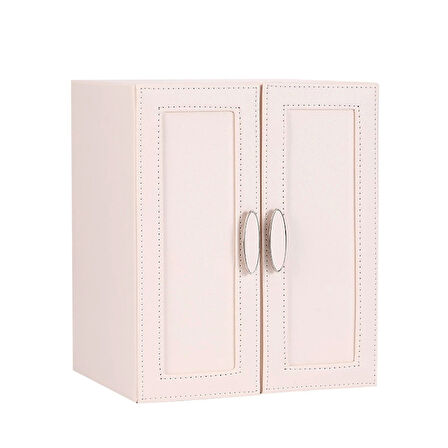 Dışı Deri İçi Kadife 5 Çekmeceli Takı Bijuteri Mücevher Kutusu Organizer Düzenleyici Krem İthal Ürün