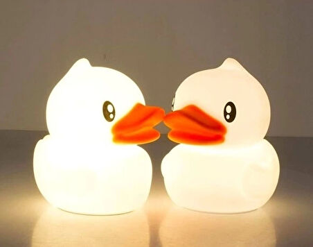 Sevimli Ördek Gece Lambası Dokunmatik Sensörlü Renkli Çocuklar Için Usb Şarjlı İthal Ürün