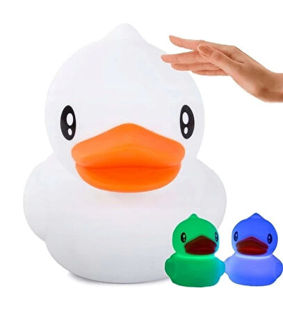Sevimli Ördek Gece Lambası Dokunmatik Sensörlü Renkli Çocuklar Için Usb Şarjlı İthal Ürün