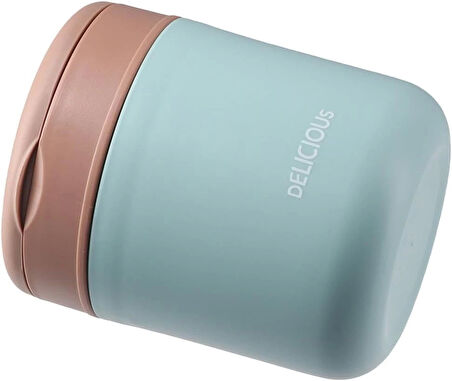 Paslanmaz Çelik Sızdırmaz Kaşıklı Saklama Kabı Beslenme Kabı 430 ML Mavi İthal Ürün