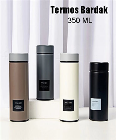 Paslanmaz Çelik Termos Su Şişesi 350ml Vakumlu Kapak Gri İthal Ürün