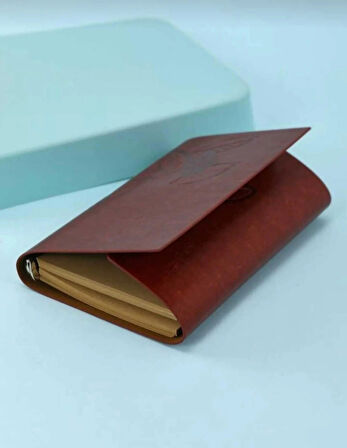 Deri Kapaklı Özel Tasarım Hediyelik Deri Kaplı Ajanda Anı Defteri Not Defteri Bordo İthal Ürün 19x13cm