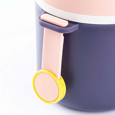 Paslanmaz Çelik Sızdırmaz Kaşıklı Saklama Kabı Beslenme Kabı 780 ML Mor İthal Ürün