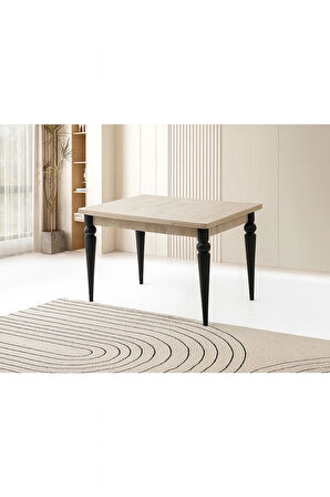 Yandan Açılır Büyüyen Yemek Masası Sidon-Siyah Ayaklı 60x90cm SADECE MASA FİYATIDIR