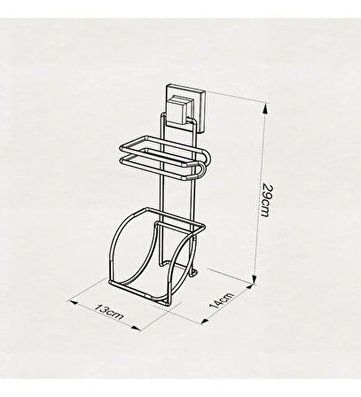 Tuvalet Kağıdı Askısı 2 Raf Yedekli Siyah EasyFix