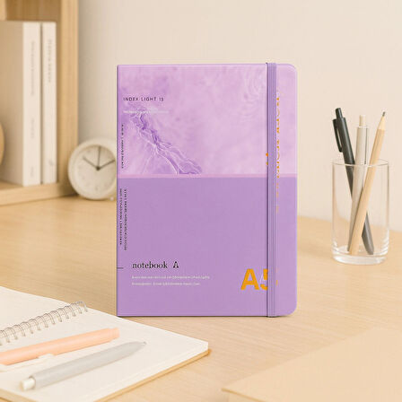 2 Adet Çizgili Defter Ajanda - Uçlu Kalem Hediyeli Waves Of Sparkle A5-A6