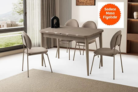 Kelebek Ortadan Açılır Büyüyen Yemek Masası Cappicino 90x160cm