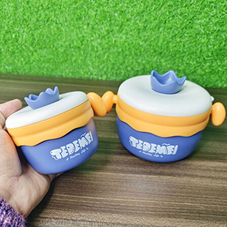 Paslanmaz Çelik Sızdırmaz Saklama Kabı Beslenme Kabı 260-500 ML Mor İthal Ürün