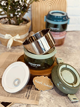 Tek Katlı Paslanmaz Çelik Sızdırmaz Saklama Kabı Beslenme Kabı 0,8 Lt. Yeşil İthal Ürün