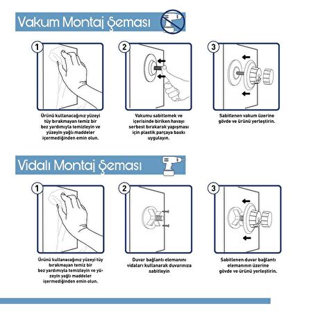 Hem Vakumlu Hem Vidalı Banyo Aksesuarı 2 li Set Tuvalet Kağıtlığı+Kağıt Havlu Askısı