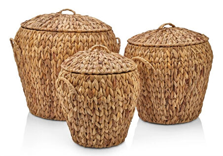 Dekoratif Hasır Küfe Sepet Sele 3 lü