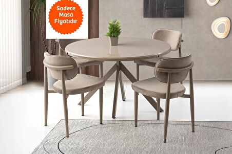 Ahşap Yuvarlak Açılır Büyüyen Yemek Masası Cappicino 70x120cm SADECE MASA FİYATIDIR