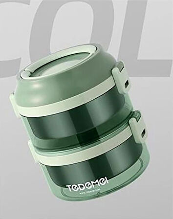 2 Katlı Paslanmaz Çelik Sızdırmaz Saklama Kabı Beslenme Kabı 1,6 Lt. Yeşil İthal Ürün