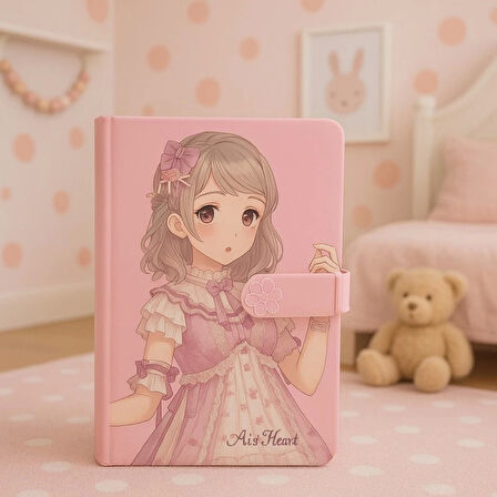 Çocuk Kilitli Resimli Anı Defteri 100 Yaprak İthal Ürün Prenses