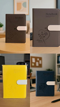 Mıknatıslı Ajanda Günlük Not Defteri Notebook Lacivert İthal Ürün