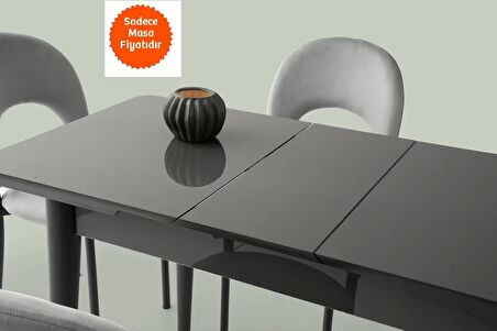 Ortadan Açılır Büyüyen Yemek Masası Gümüş Gri 90x160cm SADECE MASA FİYATIDIR