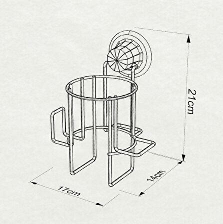 Vakumlu Saç Kurutma Makinası Askılığı Siyah