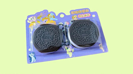 2'li Mini Oreo Figürlü Kokulu Not Defteri Zincirli Anahtarlık