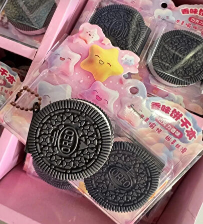 2'li Mini Oreo Figürlü Kokulu Not Defteri Zincirli Anahtarlık