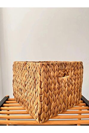 Dekoratif Kare Hasır Düzenleyici Sepet 3 lü