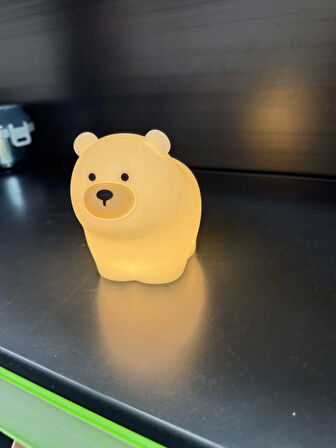 Sevimli Ayıcık Gece Lambası Dokunmatik Sensörlü Renkli Çocuklar Için Usb Şarjlı İthal Ürün