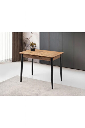 Ortadan Açılır Büyüyen Ahşap Yemek Masası Meşe 80x130cm SADECE MASA FİYATIDIR