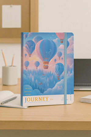 Ajanda Günlük Çizgili Not Defteri Notebook Mavi Balon