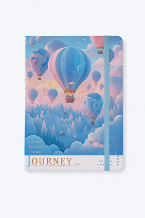 Ajanda Günlük Çizgili Not Defteri Notebook Mavi Balon